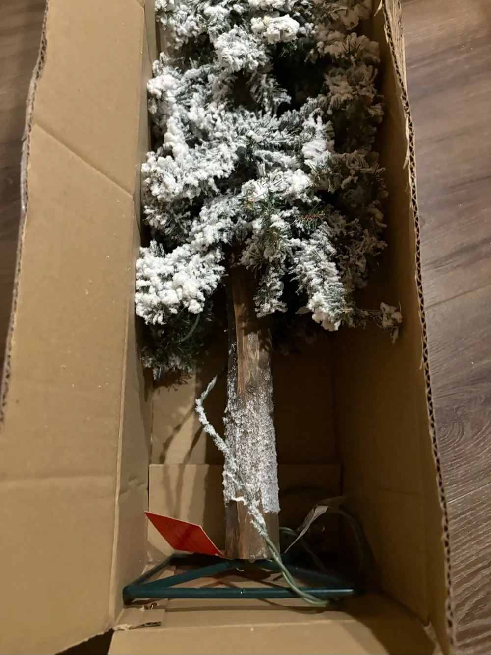 Flocked Slim Artificial Pine Tree for Holiday Décor - White